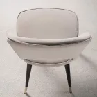 Cadeira de veludo com pernas de metal preto e latão acetinado, 4 peças - Sibea Viadurini