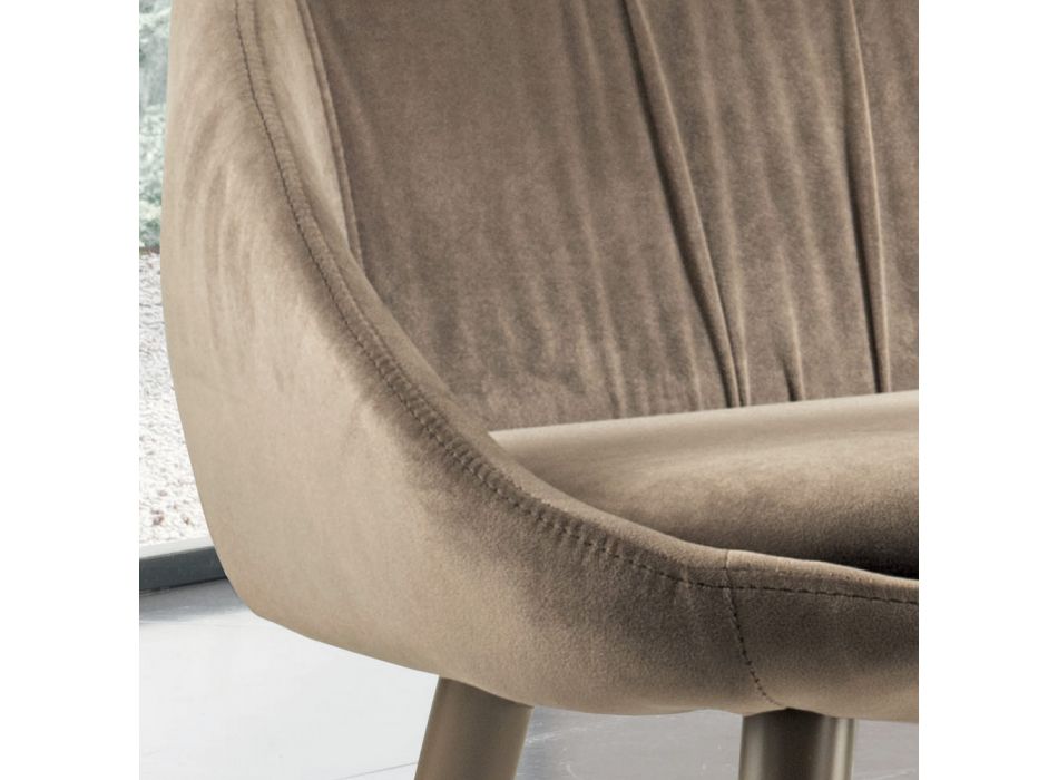 Cadeira em Veludo e Aço Lacado RAL Made in Italy 4 Peças - Mariapina Viadurini