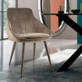 Cadeira em Veludo e Aço Lacado RAL Made in Italy 4 Peças - Mariapina