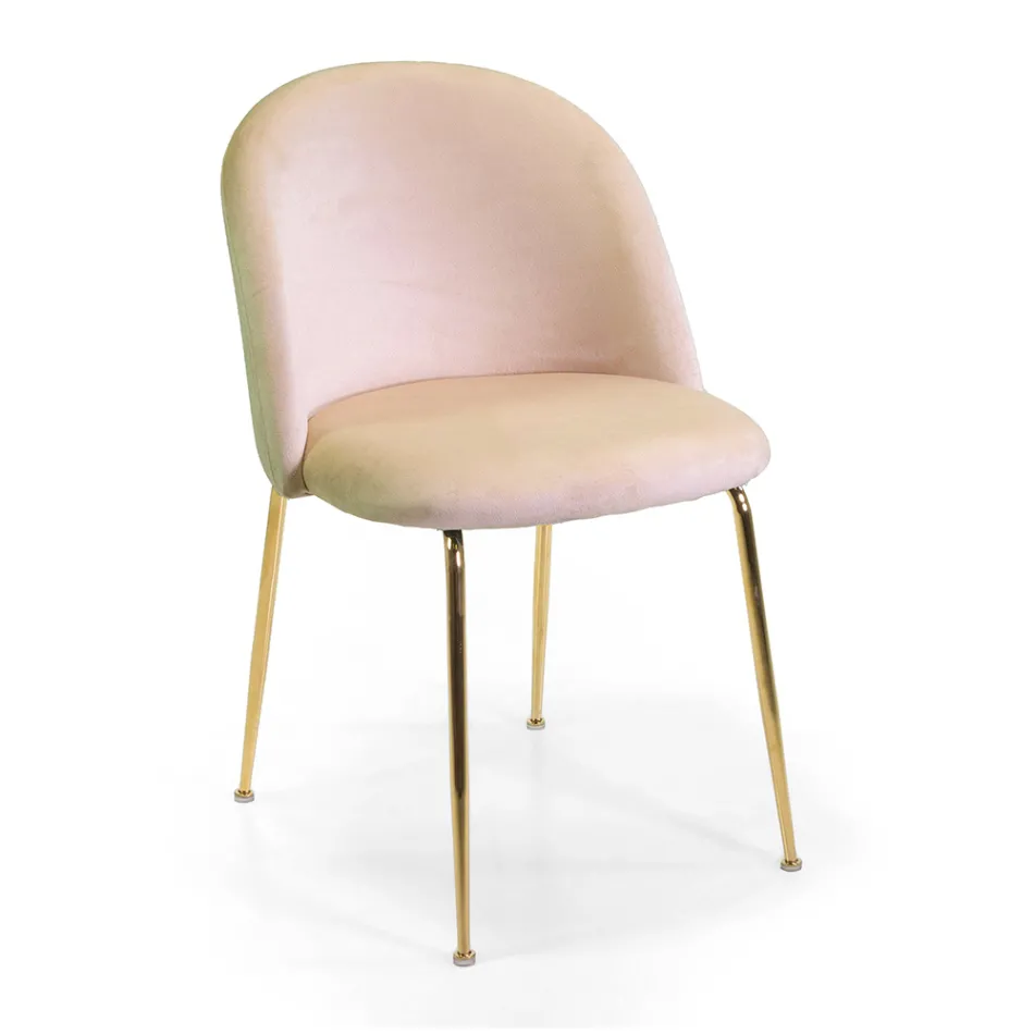 Cadeira de veludo e estrutura metálica em diferentes acabamentos - Penna Viadurini