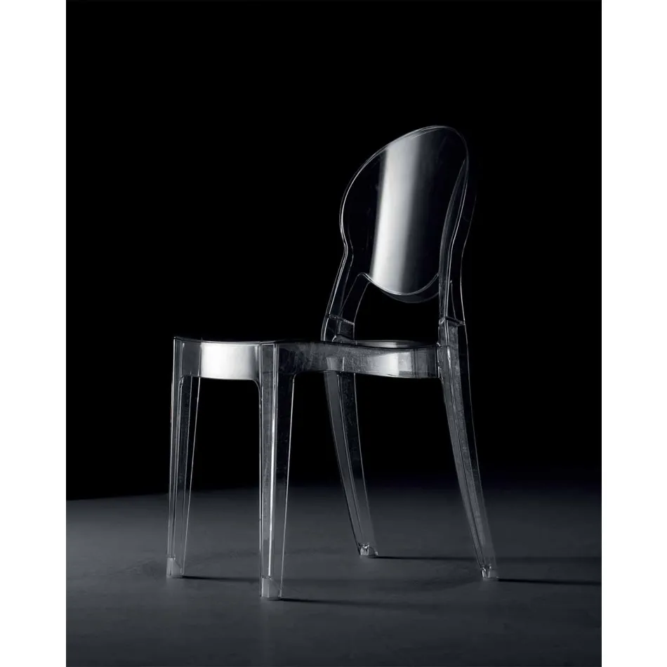 Cadeira Empilhável Interior ou Exterior em Policarbonato Transparente – Pianeta Viadurini