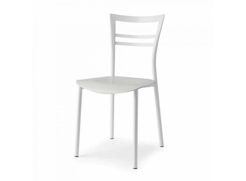 Cadeira Living Design em Metal e Madeira Multicamada Made in Italy - Go Viadurini