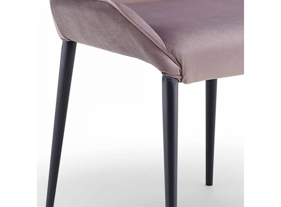 Cadeira de design em metal e veludo made in Italy, Zerba Viadurini