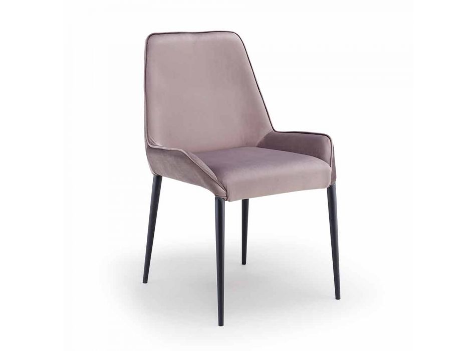 Cadeira de design em metal e veludo made in Italy, Zerba Viadurini