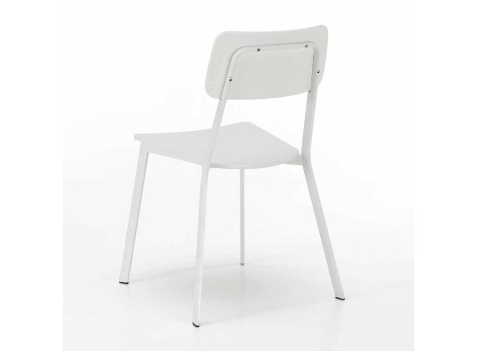Cadeira de design moderno em madeira e metal, Elmas, 4 pedaços Viadurini
