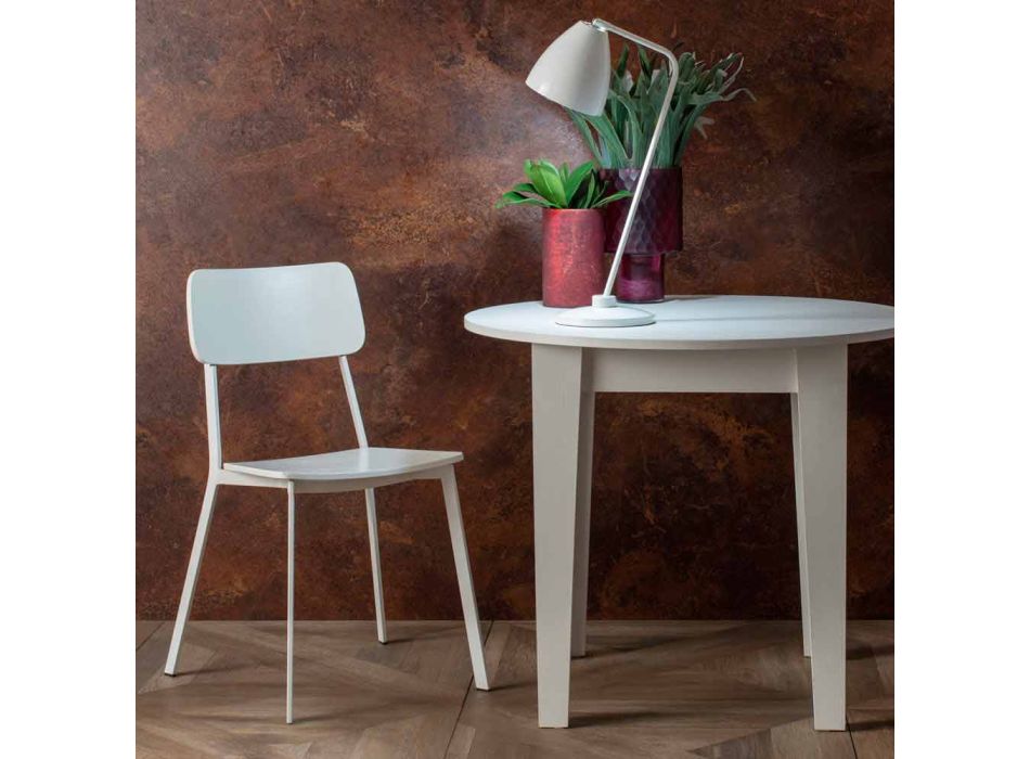 Cadeira de design moderno em madeira e metal, Elmas, 4 pedaços Viadurini