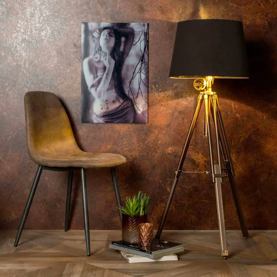 Cadeira de estar com design moderno em imitação de couro, Elice, 4 pedaços Viadurini