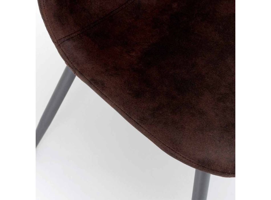 Cadeira de estar com design moderno em imitação de couro, Elice, 4 pedaços Viadurini