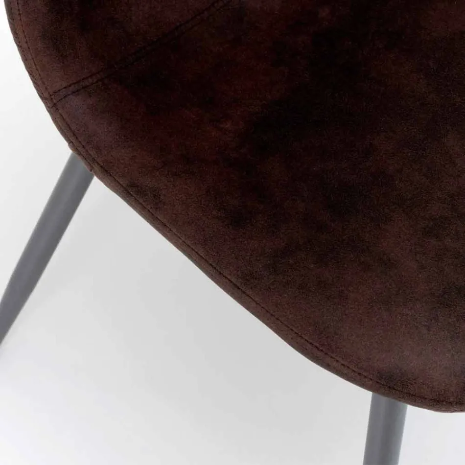 Cadeira de estar com design moderno em imitação de couro, Elice, 4 pedaços Viadurini