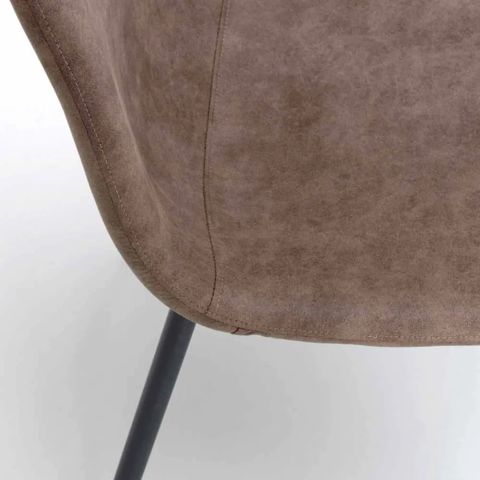 Cadeira de estar com design moderno em imitação de couro, Elice, 4 pedaços Viadurini