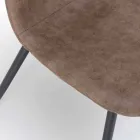 Cadeira de estar com design moderno em imitação de couro, Elice, 4 pedaços Viadurini