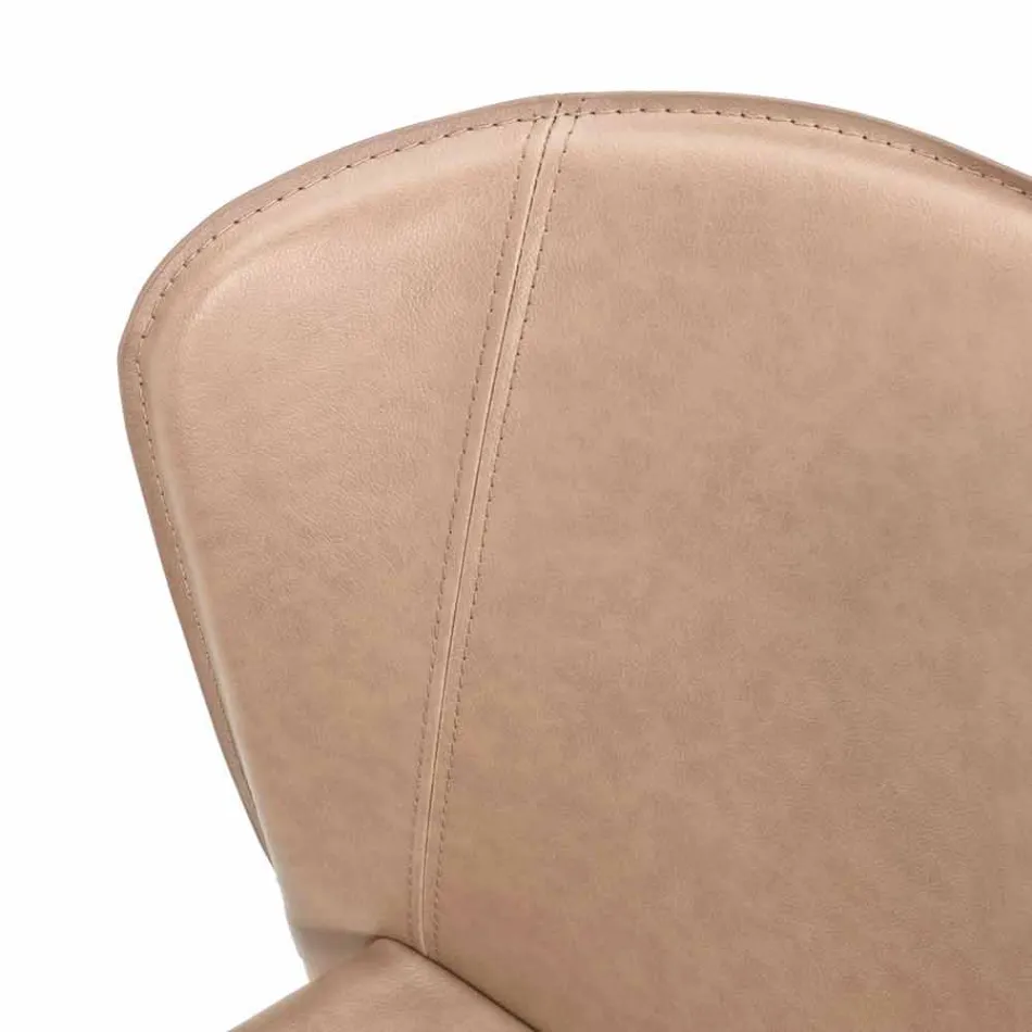 Cadeira moderna totalmente coberta de imitação de couro, Accadia, 4 pedaços Viadurini