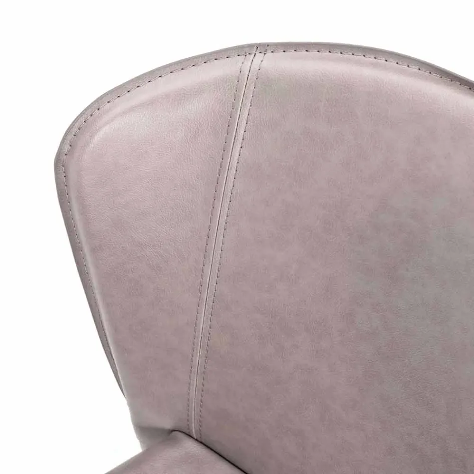 Cadeira moderna totalmente coberta de imitação de couro, Accadia, 4 pedaços Viadurini