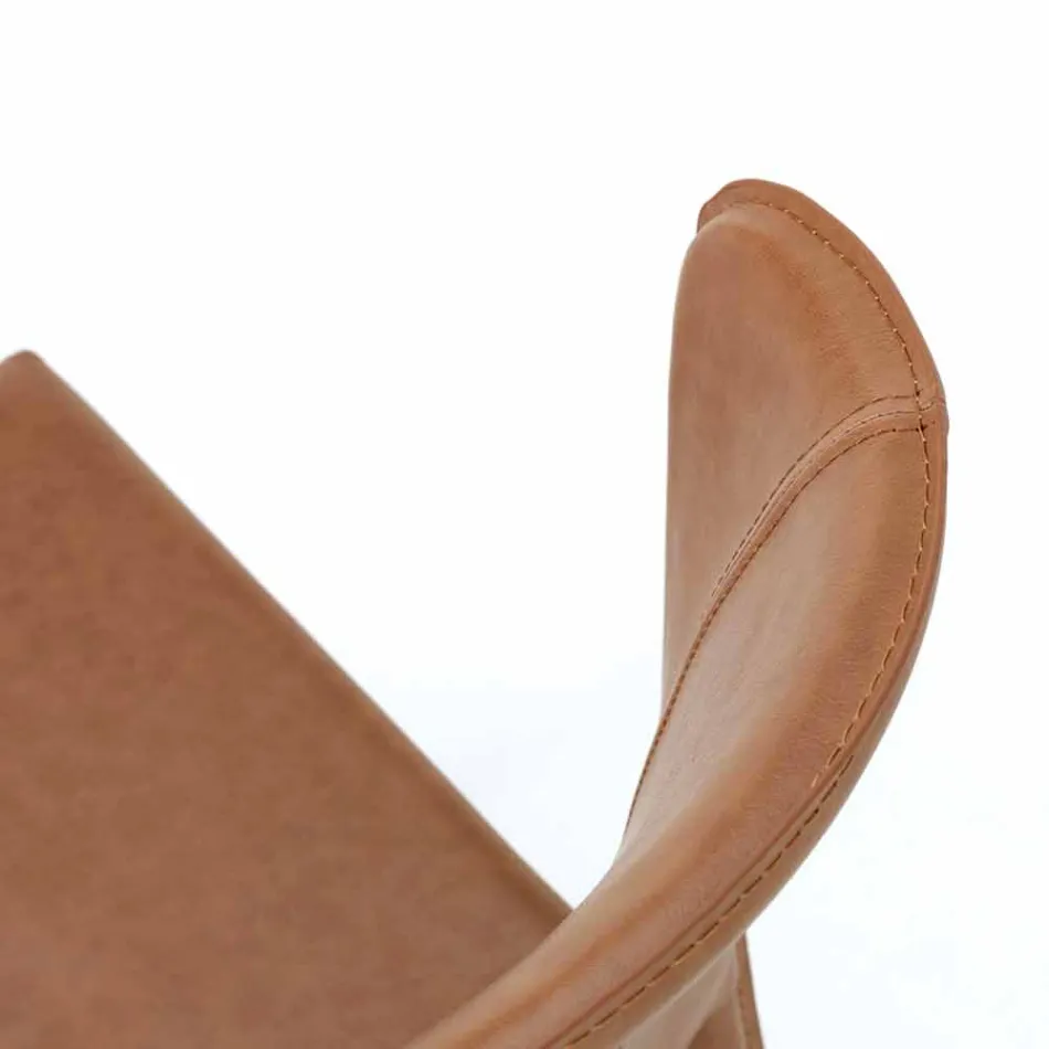 Cadeira moderna totalmente coberta de imitação de couro, Accadia, 4 pedaços Viadurini