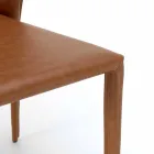 Cadeira moderna totalmente coberta de imitação de couro, Accadia, 4 pedaços Viadurini