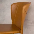 Cadeira moderna totalmente coberta de imitação de couro, Accadia, 4 pedaços Viadurini