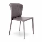 Cadeira moderna totalmente coberta de imitação de couro, Accadia, 4 pedaços Viadurini