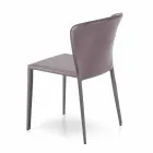 Cadeira moderna totalmente coberta de imitação de couro, Accadia, 4 pedaços Viadurini