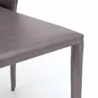 Cadeira moderna totalmente coberta de imitação de couro, Accadia, 4 pedaços Viadurini