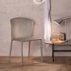 Cadeira moderna totalmente coberta de imitação de couro, Accadia, 4 pedaços Viadurini