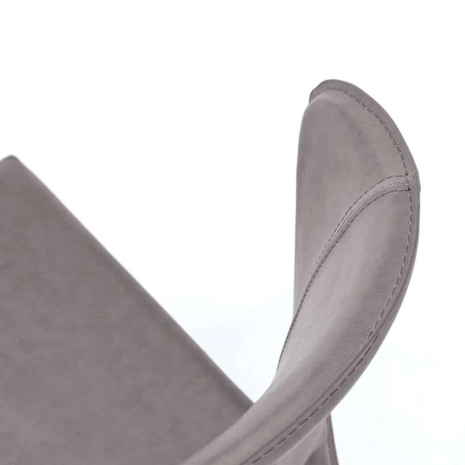 Cadeira moderna totalmente coberta de imitação de couro, Accadia, 4 pedaços Viadurini