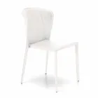 Cadeira moderna totalmente coberta de imitação de couro, Accadia, 4 pedaços Viadurini