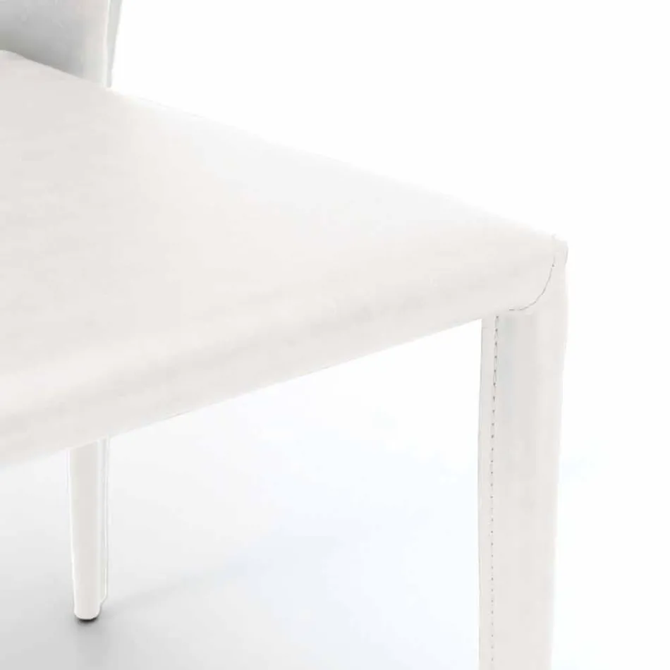 Cadeira moderna totalmente coberta de imitação de couro, Accadia, 4 pedaços Viadurini