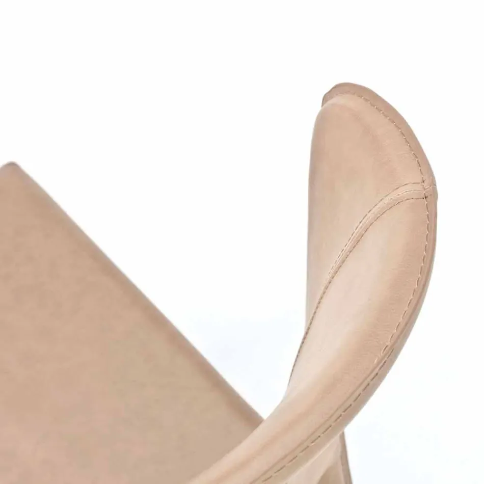 Cadeira moderna totalmente coberta de imitação de couro, Accadia, 4 pedaços Viadurini