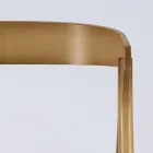 Cadeira moderna para sala em diferentes tecidos com revestimento de madeira - Wolter Viadurini