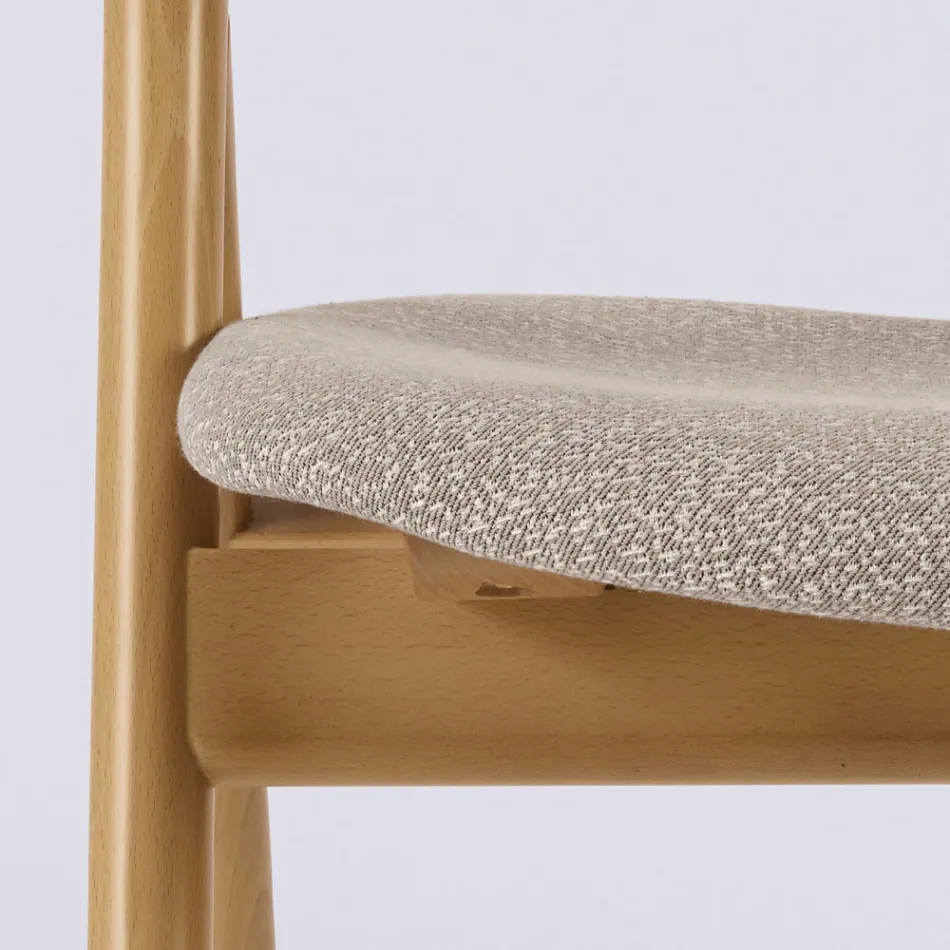 Cadeira moderna para sala em diferentes tecidos com revestimento de madeira - Wolter Viadurini