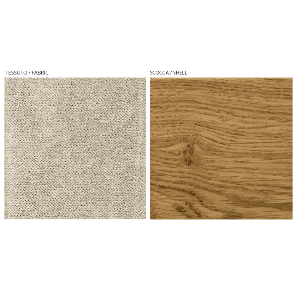 Cadeira moderna para sala em diferentes tecidos com revestimento de madeira - Wolter Viadurini