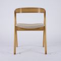 Cadeira moderna para sala em diferentes tecidos com revestimento de madeira - Wolter