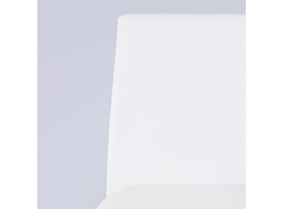 Cadeira moderna para sala em couro ecológico e metal fabricada na Itália - Reka Viadurini