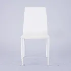 Cadeira moderna para sala em couro ecológico e metal fabricada na Itália - Reka Viadurini