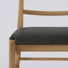 Cadeira moderna para sala em tecido e madeira maciça Made in Italy - Wilma Viadurini