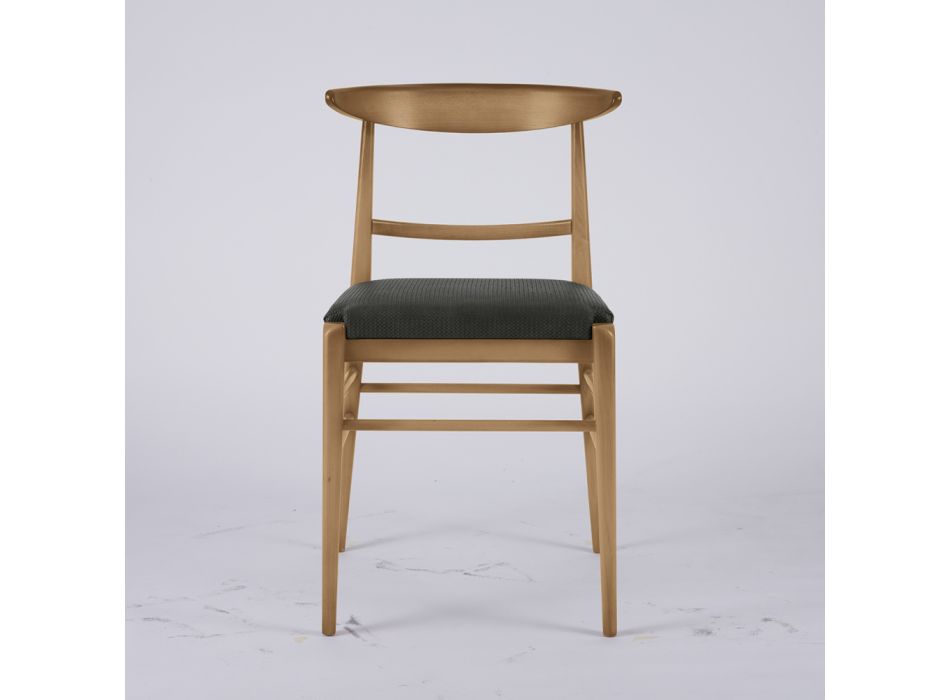 Cadeira moderna para sala em tecido e madeira maciça Made in Italy - Wilma Viadurini