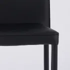 Cadeira moderna para área de estar em couro ecológico e metal fabricada na Itália - Michaela Viadurini