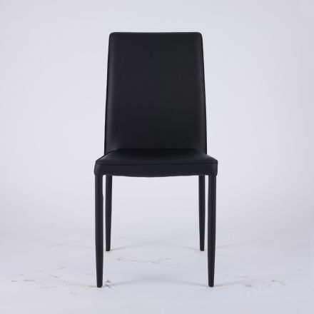 Cadeira moderna para área de estar em couro ecológico e metal fabricada na Itália - Michaela Viadurini