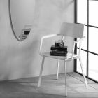 Cadeira de madeira moderna com estrutura metálica pintada, 4 peças - Habibi Viadurini