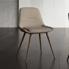 Cadeira moderna em metal e tecido antimanchas nas cores cinza-pombo ou antracite - Canova Viadurini