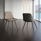Cadeira moderna em metal e tecido antimanchas nas cores cinza-pombo ou antracite - Canova Viadurini