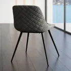 Cadeira moderna em metal e tecido antimanchas nas cores cinza-pombo ou antracite - Canova Viadurini
