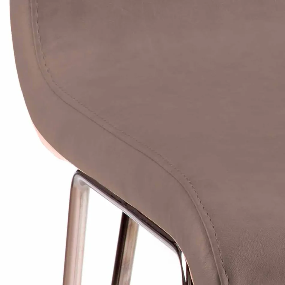 Cadeira moderna em couro ou imitação de couro para sala de jantar ou cozinha Maha Viadurini