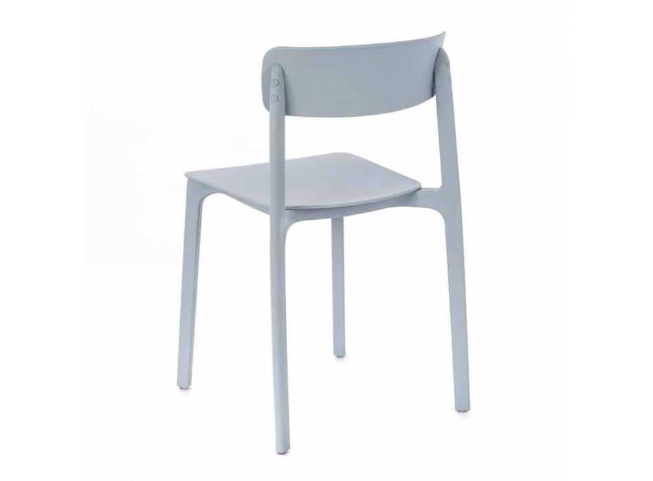 Cadeira Moderna em Polipropileno Colorido Empilhável, 4 Peças - Tierra Viadurini