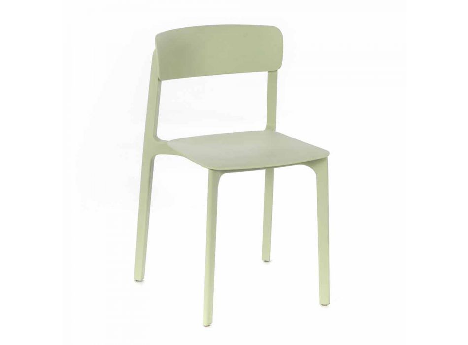 Cadeira Moderna em Polipropileno Colorido Empilhável, 4 Peças - Tierra Viadurini