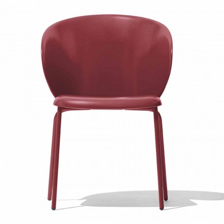 Cadeira Moderna em Polipropileno e Metal Fabricado na Itália, 2 Peças - Connubia Tuka Viadurini