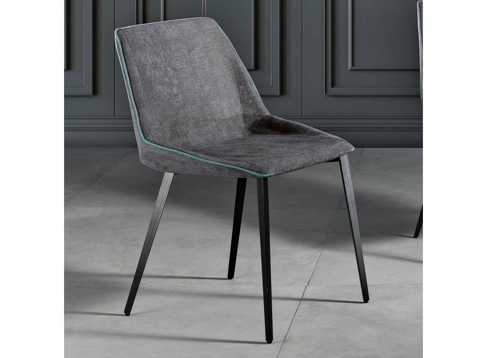 Cadeira moderna em tecido e pernas triangulares fabricada na Itália, Oriella Viadurini