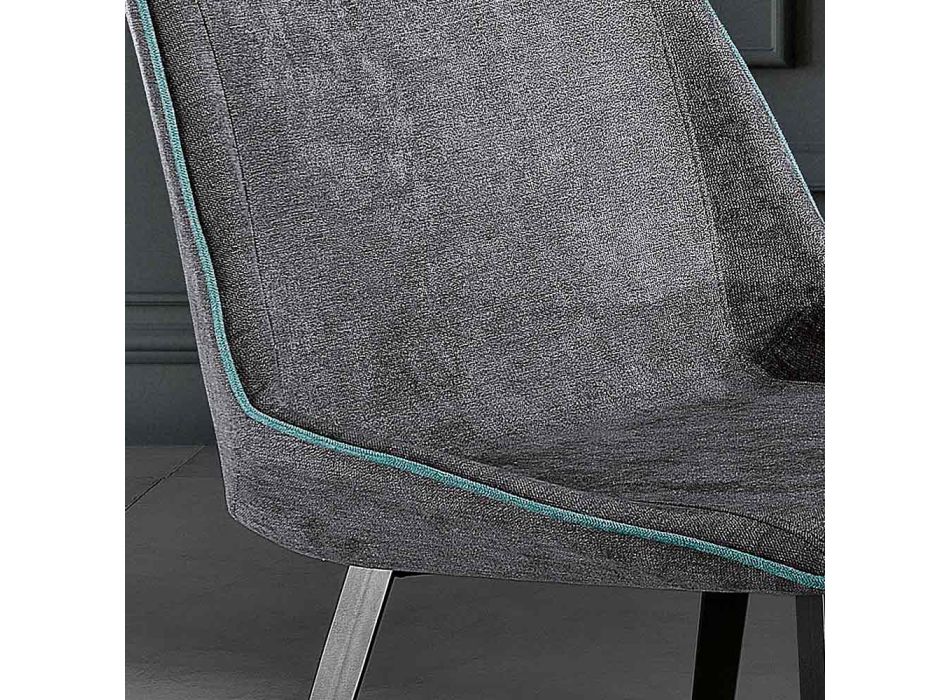 Cadeira moderna em tecido e pernas triangulares fabricada na Itália, Oriella Viadurini