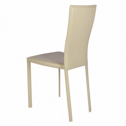 Cadeira de design moderno, coberta de couro / couro fabricada na Itália Ghada Viadurini