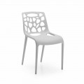 Cadeira monobloco de polipropileno com design moderno Blandine, 4 peças
